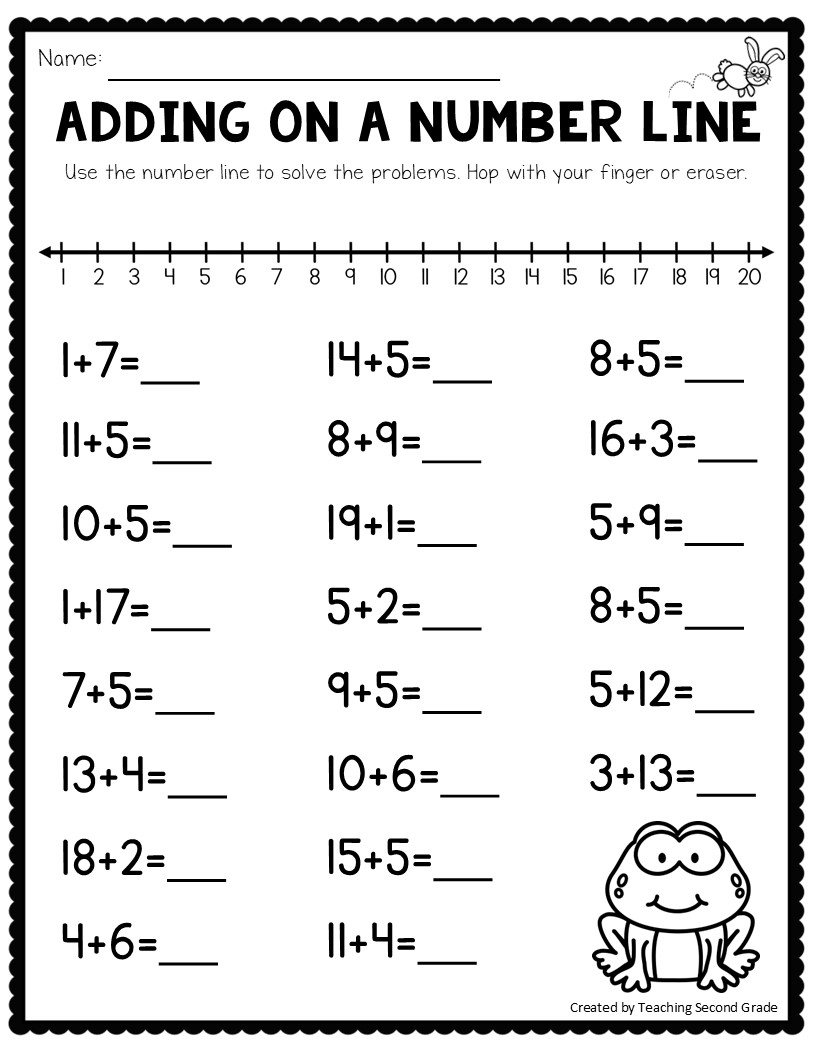 Addition Using A Number Line Worksheets No Prep Math Worksheets 1st 2nd Grade Teaching Ideas Made Easy Addition Using A Number Line Worksheets No Prep Math Worksheets 1st 2nd Grade Teaching Ideas Made Easy