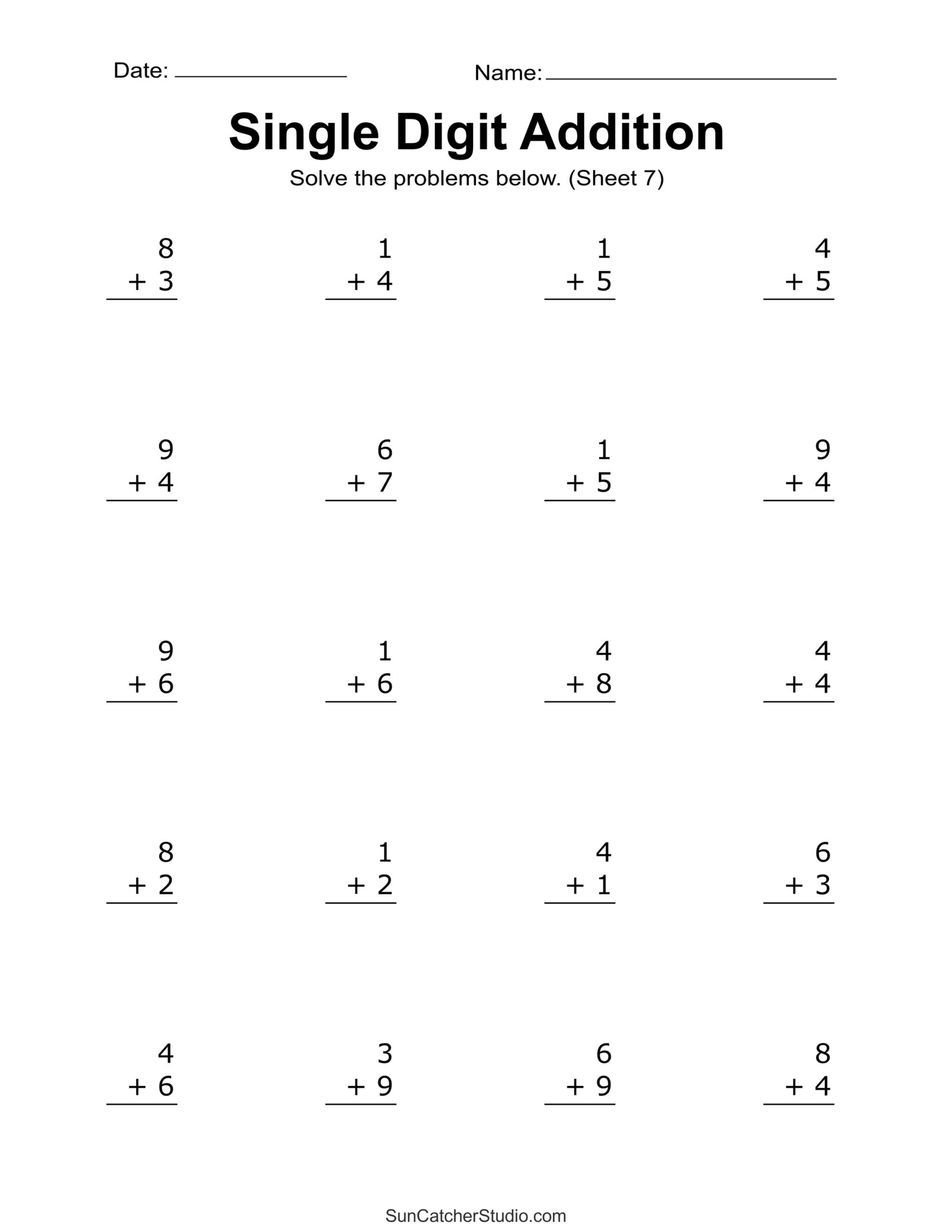 Addition Worksheets Free Printable Easy Math Problems Free Printables Lettering SVG Files Tools Apps