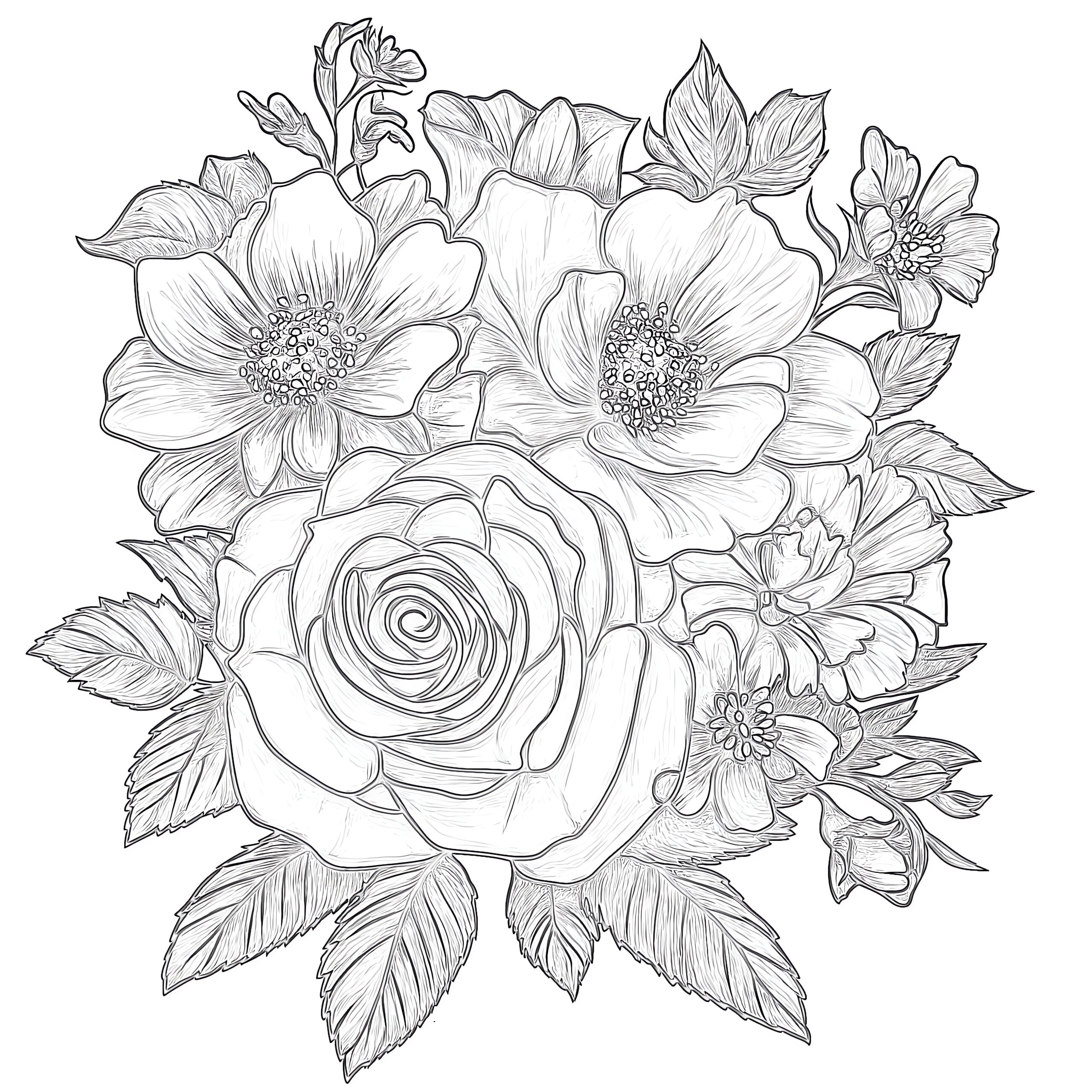 Adult Coloring Pages Free Flowers Coloring Pages Mimi Panda