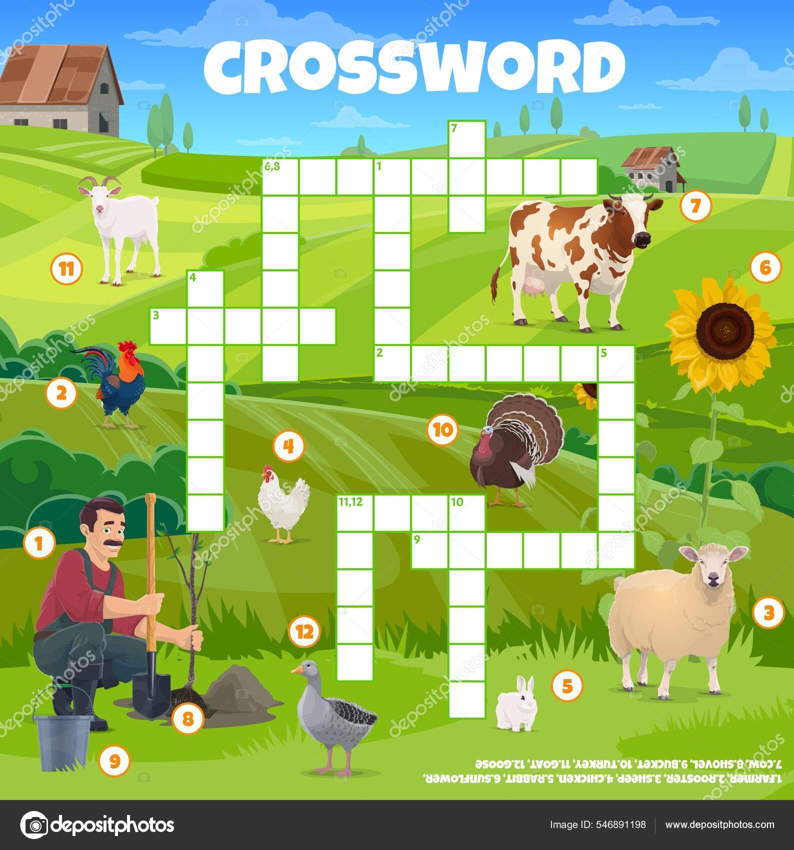 Agriculture Farming Crossword Puzzle Game Vector Worksheet Cartoon Farmer Farm Stock Vector By VectorTradition 546891198 Agriculture Farming Crossword Puzzle Game Vector Worksheet Cartoon Farmer Farm Stock Vector By VectorTradition 546891198
