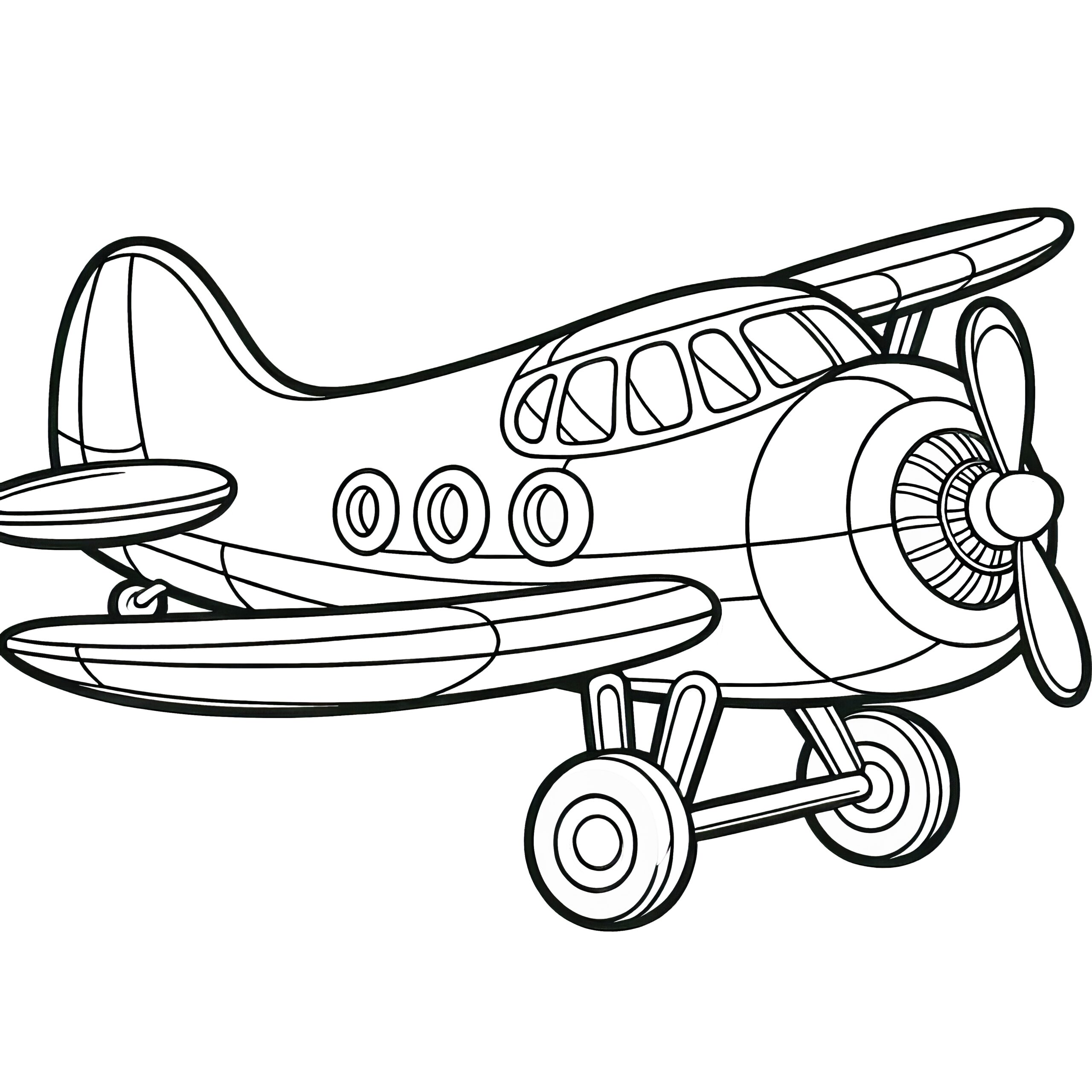 Airplane Glides Through The Sky Coloring Page For Free