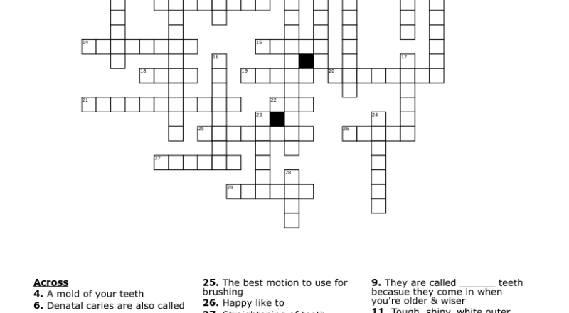 All About The Mouth Crossword WordMint