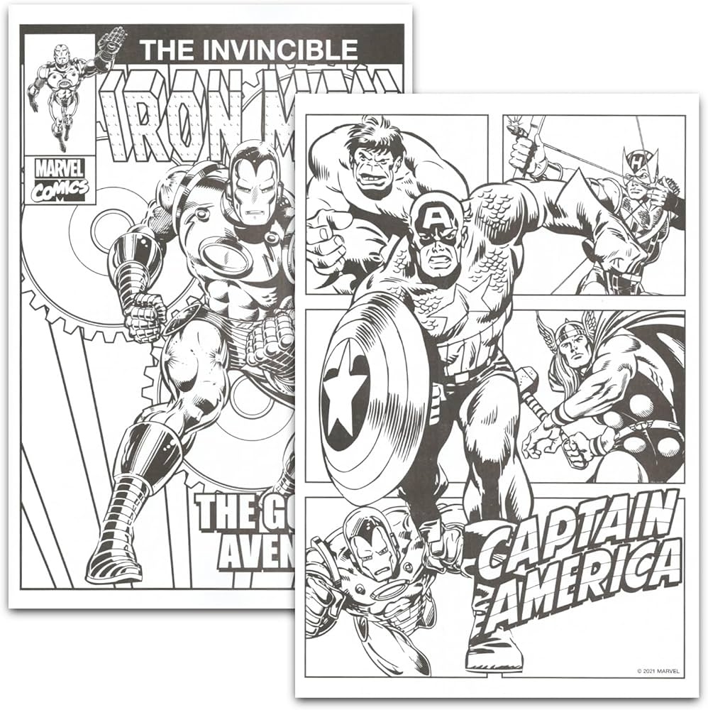 Amazon Marvel Avengers Coloring Book Super Set For Kids Adults Bundle With 2 Advanced Avengers Superhero Coloring Books Featuring Iron Man Captain America More Avengers Super Hero Coloring Books 9798885114714 