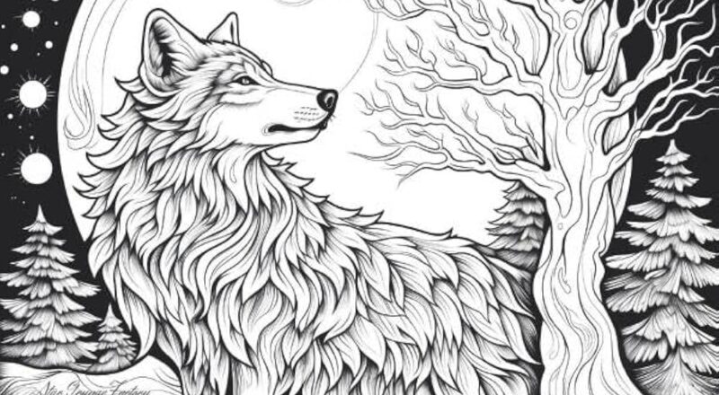 Amazon Wolves Of The Aurora A Fantasy Coloring Book About Wolves 9798870310640 Star Grunge Factory Books