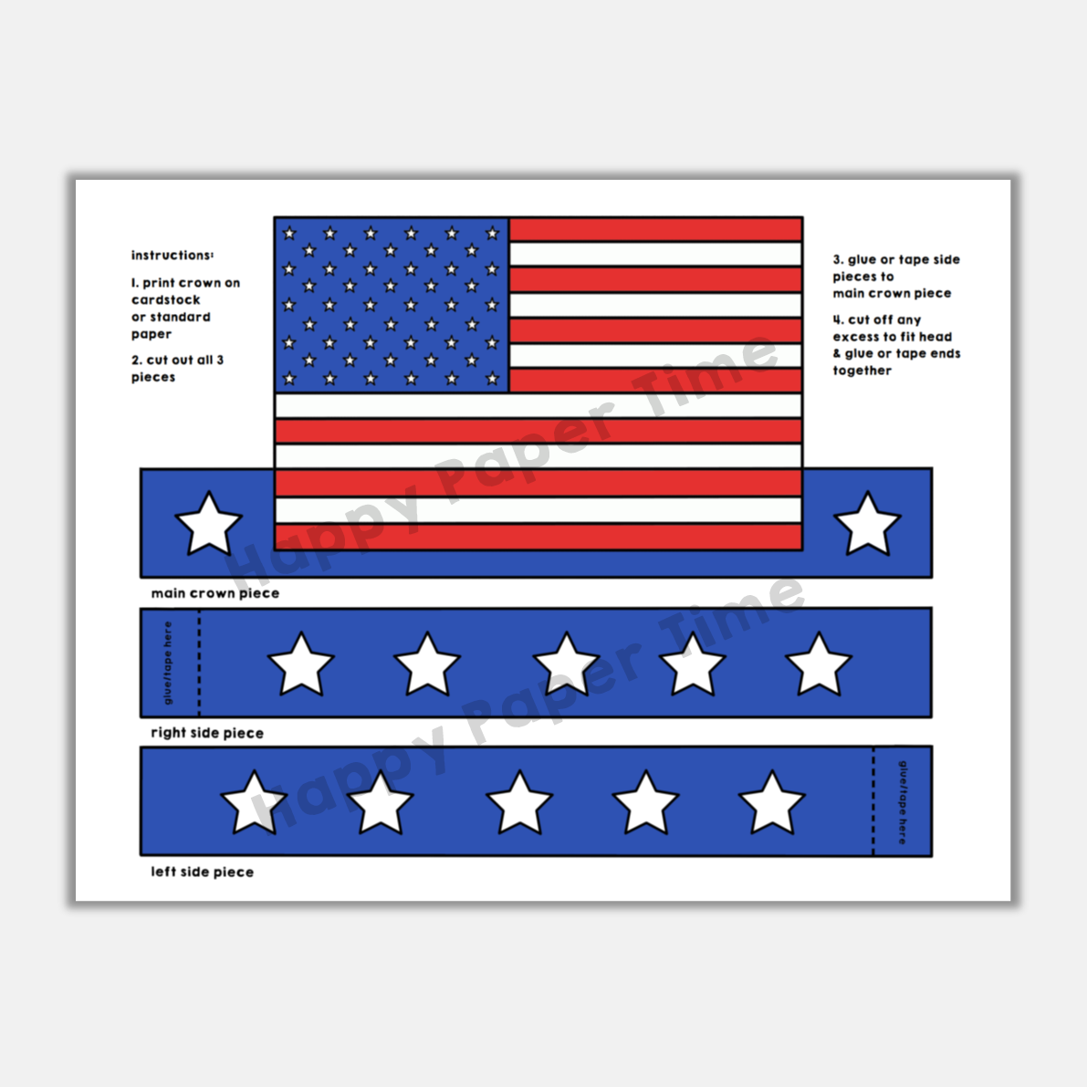 American Flag Paper Crown Printable 4th Of July Craft Activity Template Made By Teachers American Flag Paper Crown Printable 4th Of July Craft Activity Template Made By Teachers