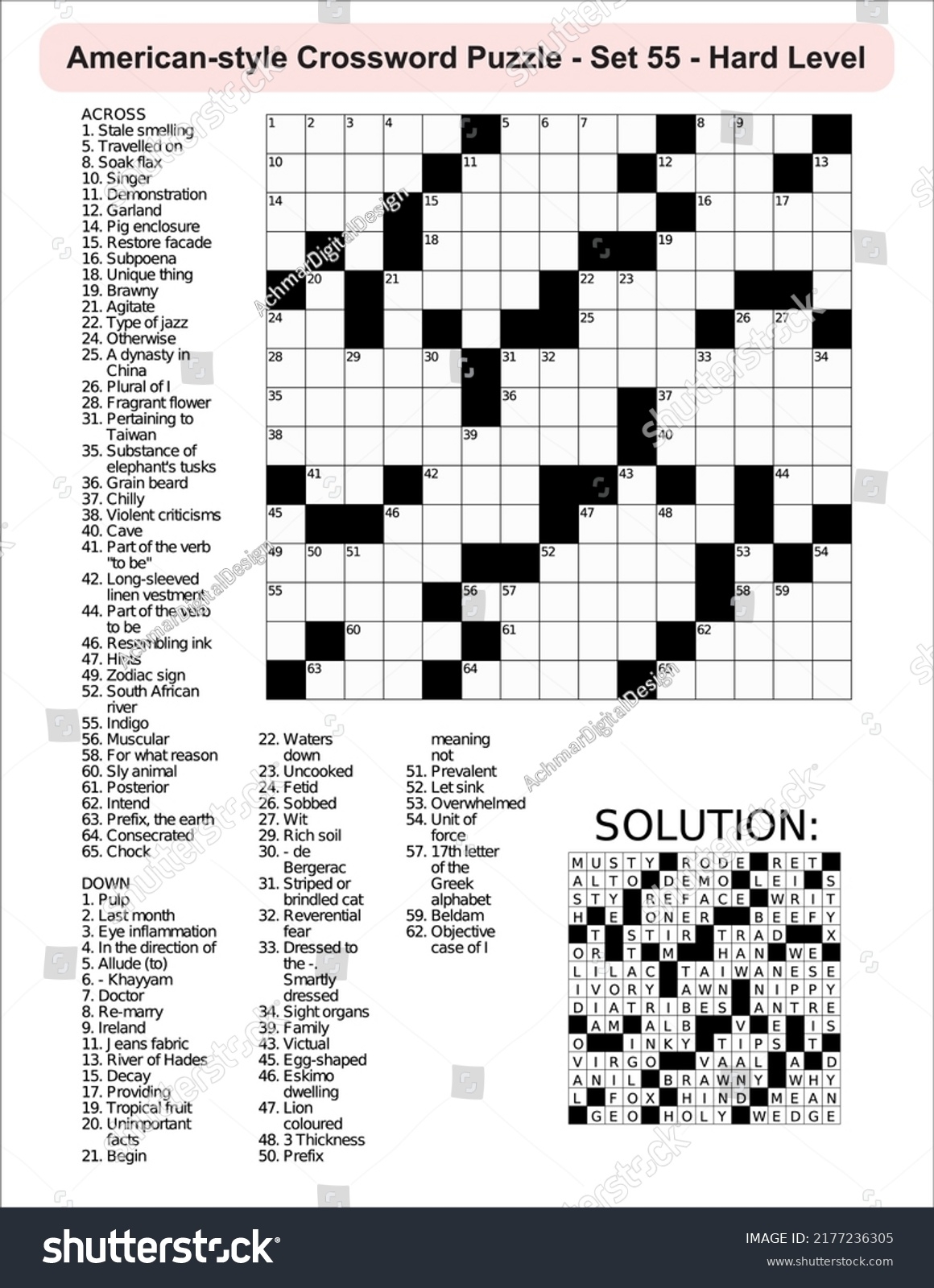 American style Crossword Puzzle Game 15 X Stock Vector Royalty Free 2177236305 Shutterstock