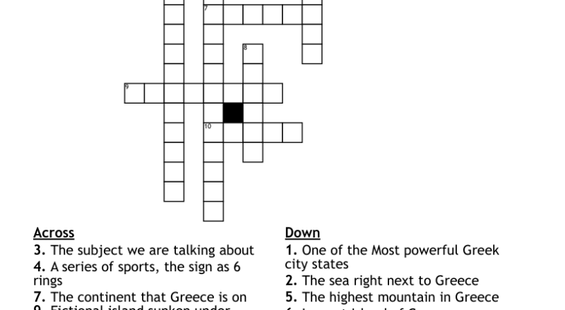 Ancient Greece Crossword WordMint
