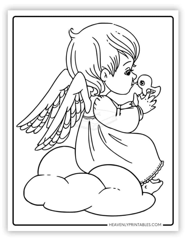 Angel Coloring Pages Free PDF Printables Heavenly Printables