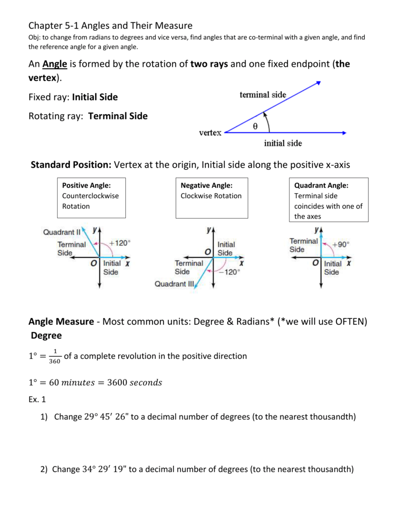 coterminal angles degree and radian worksheet coterminal angles degree and radian worksheet