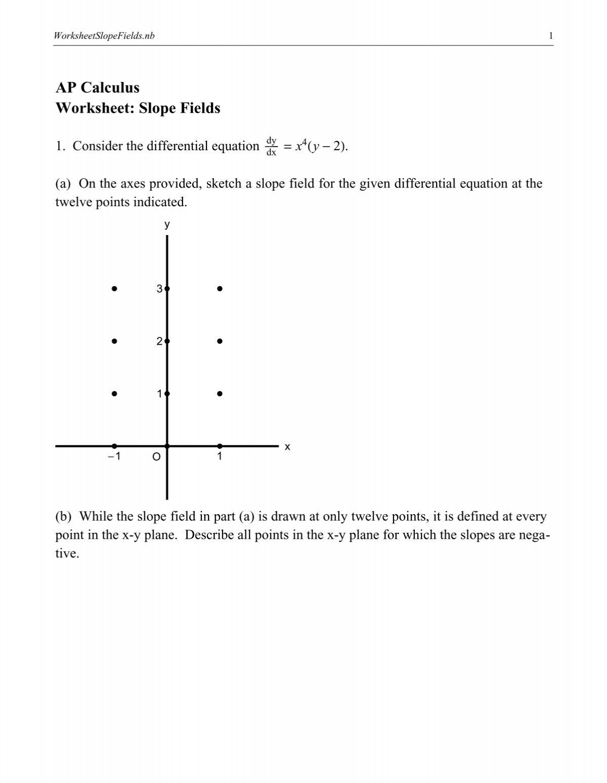 ap calc slope fields worksheet pdf ap calc slope fields worksheet pdf