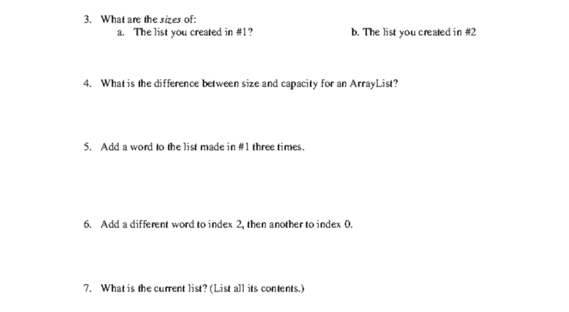 AP Computer Science Worksheet 6 2 Understanding ArrayLists Studocu