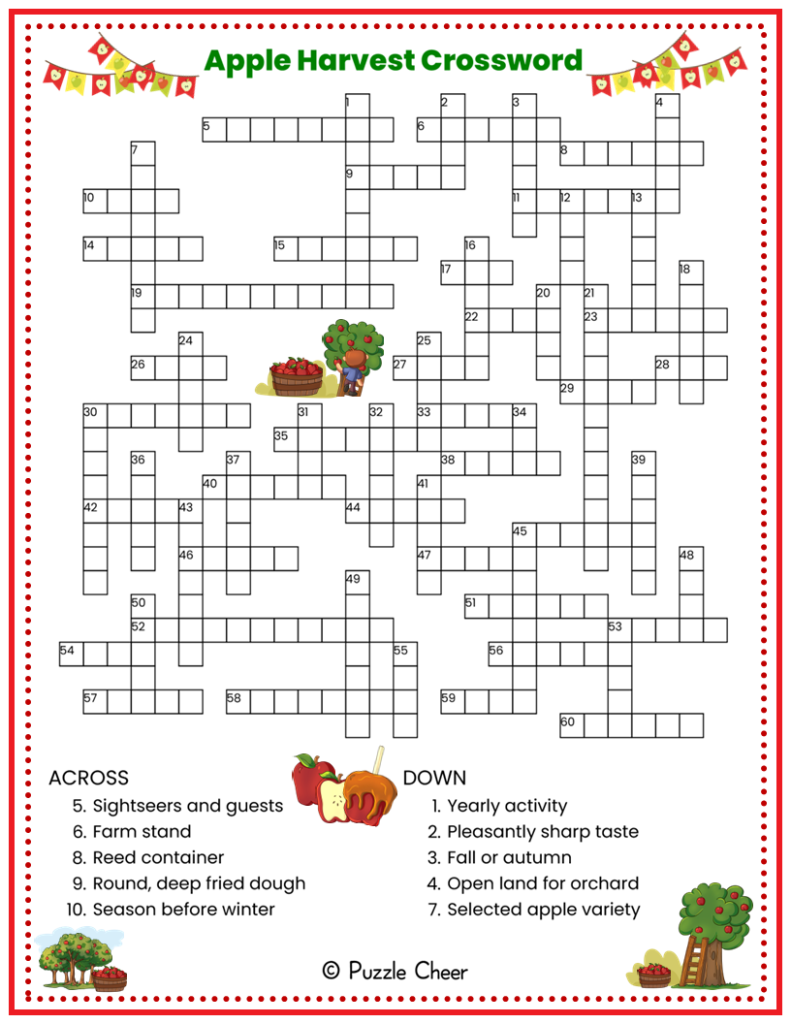 Apple Harvest Crossword Puzzle Puzzle Cheer Apple Harvest Crossword Puzzle Puzzle Cheer