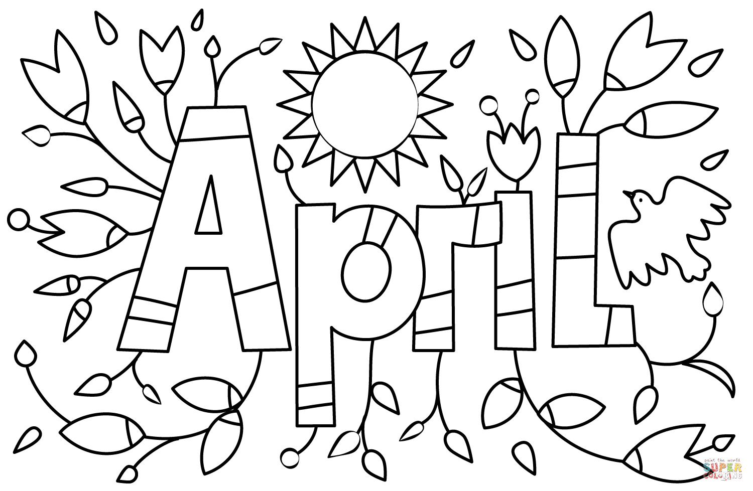 April Coloring Page Free Printable April Coloring Page Free Printable