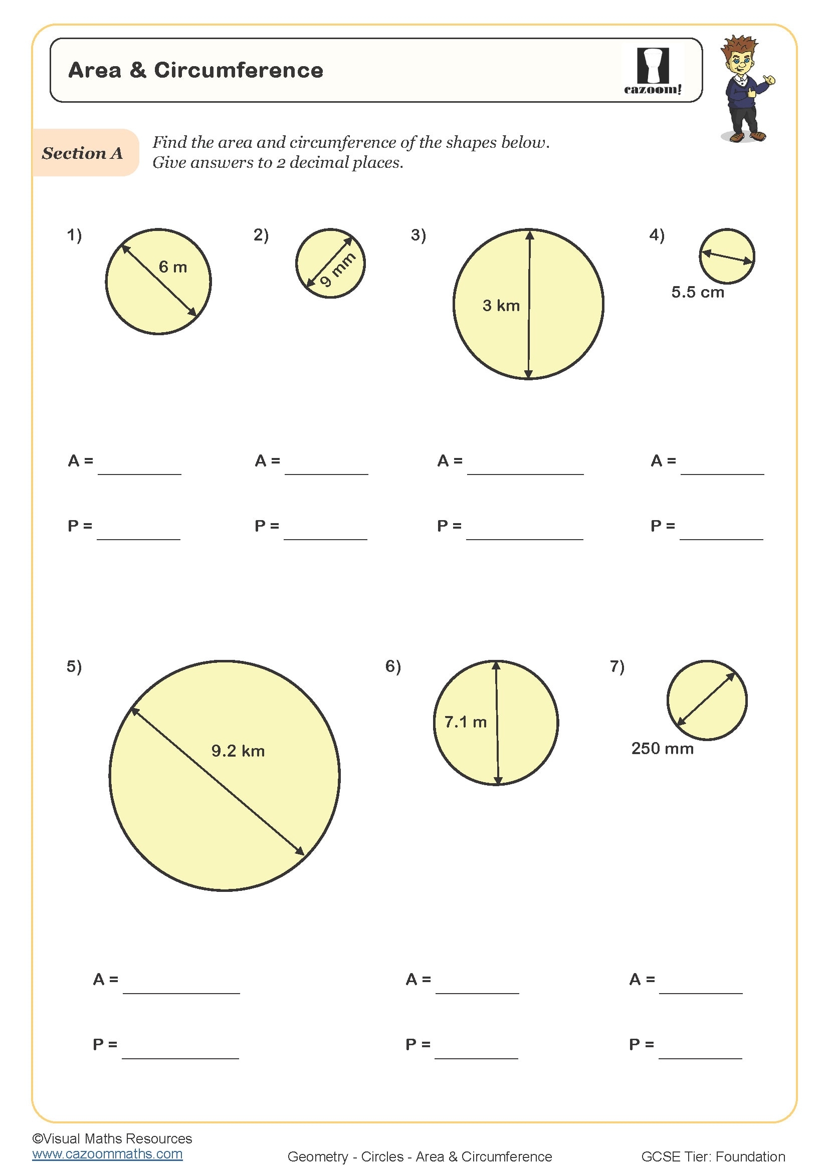 Area And Circumference Worksheet Cazoom Maths Worksheets Area And Circumference Worksheet Cazoom Maths Worksheets
