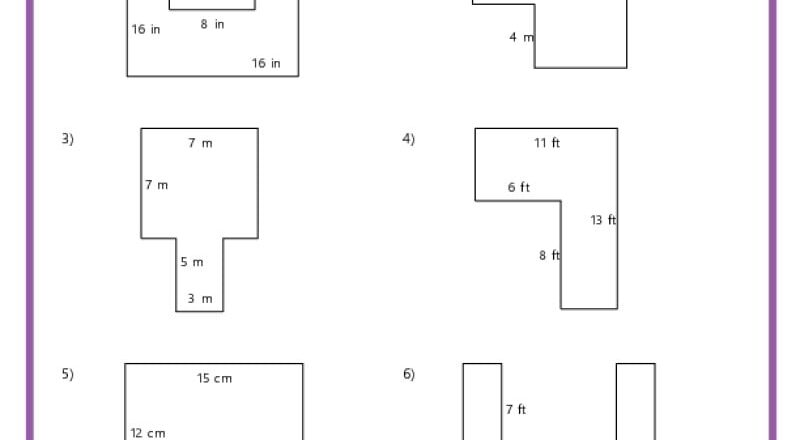 Area And Perimeter Of Composite Shapes K12 Math Worksheets