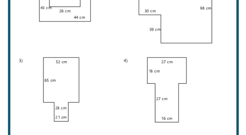 Area And Perimeter Of Composite Shapes K12 Math Worksheets