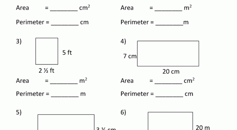Area And Perimeter Of Rectangle