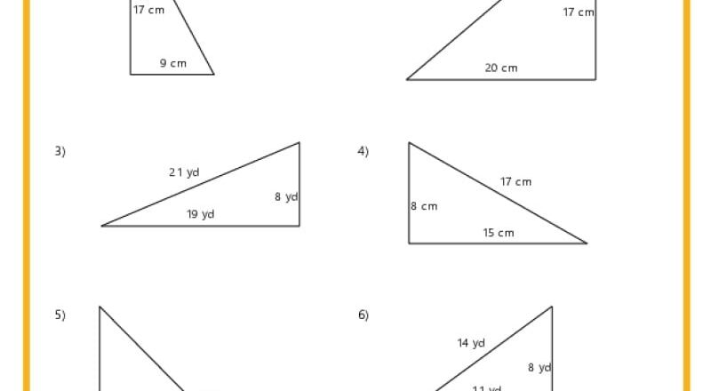 Area And Perimeter Of Triangles K12 Math Worksheets