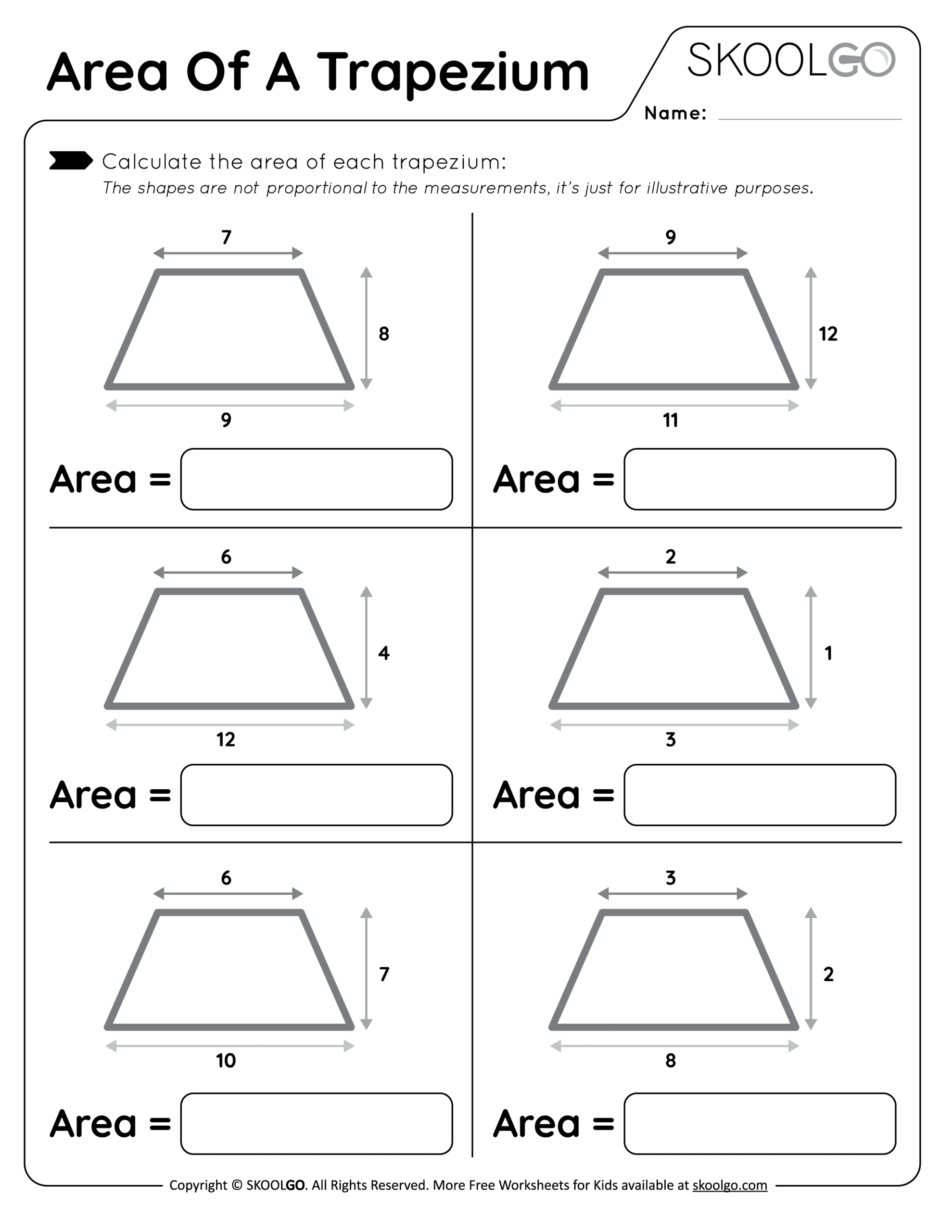 Area Of A Trapezium Free Worksheet For Kids SKOOLGO Worksheets Library