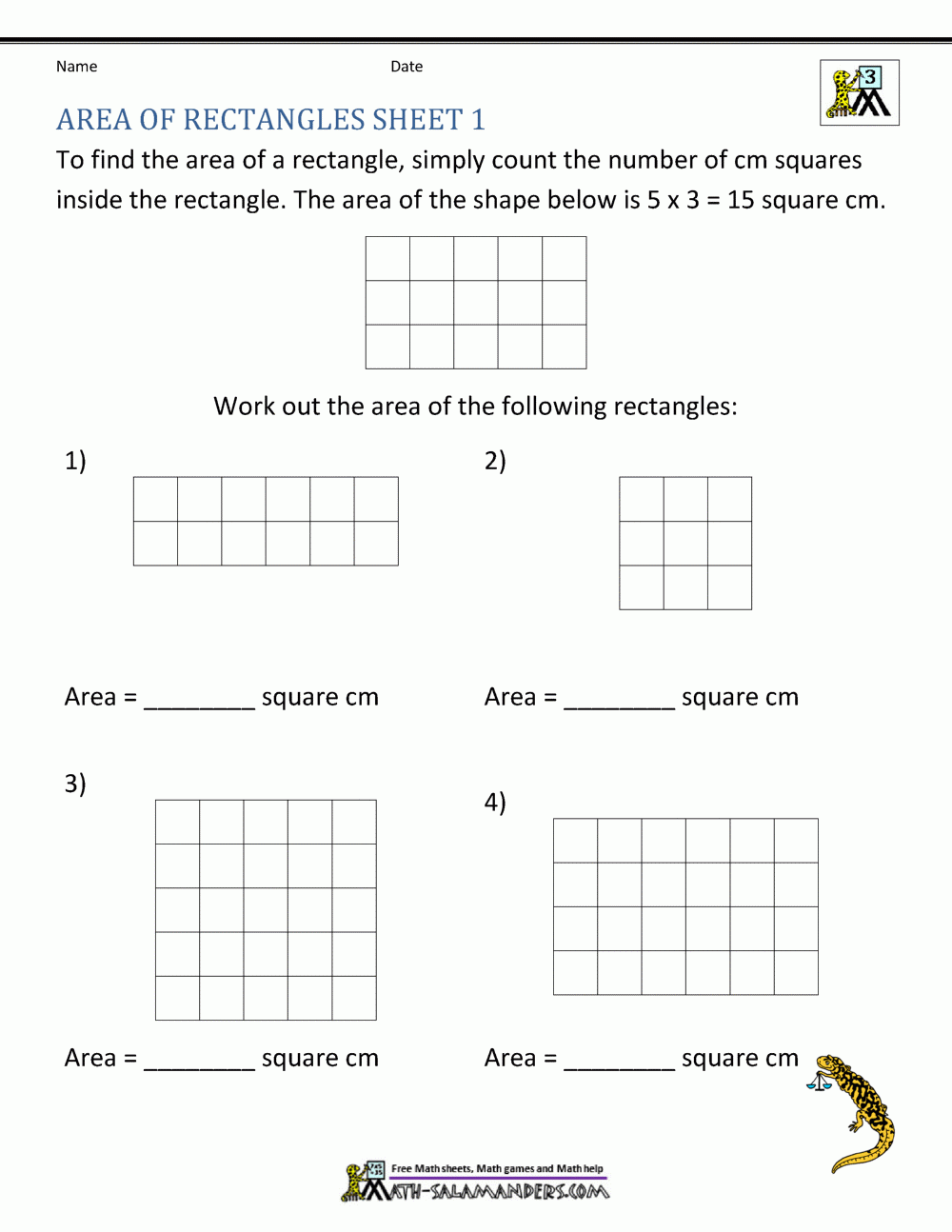 Area Of Rectangle Worksheets Area Of Rectangle Worksheets