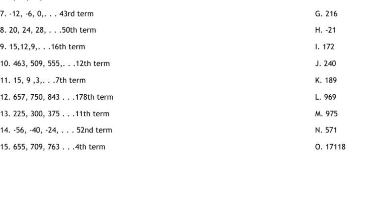 Arithmetic Sequence Worksheet WordMint