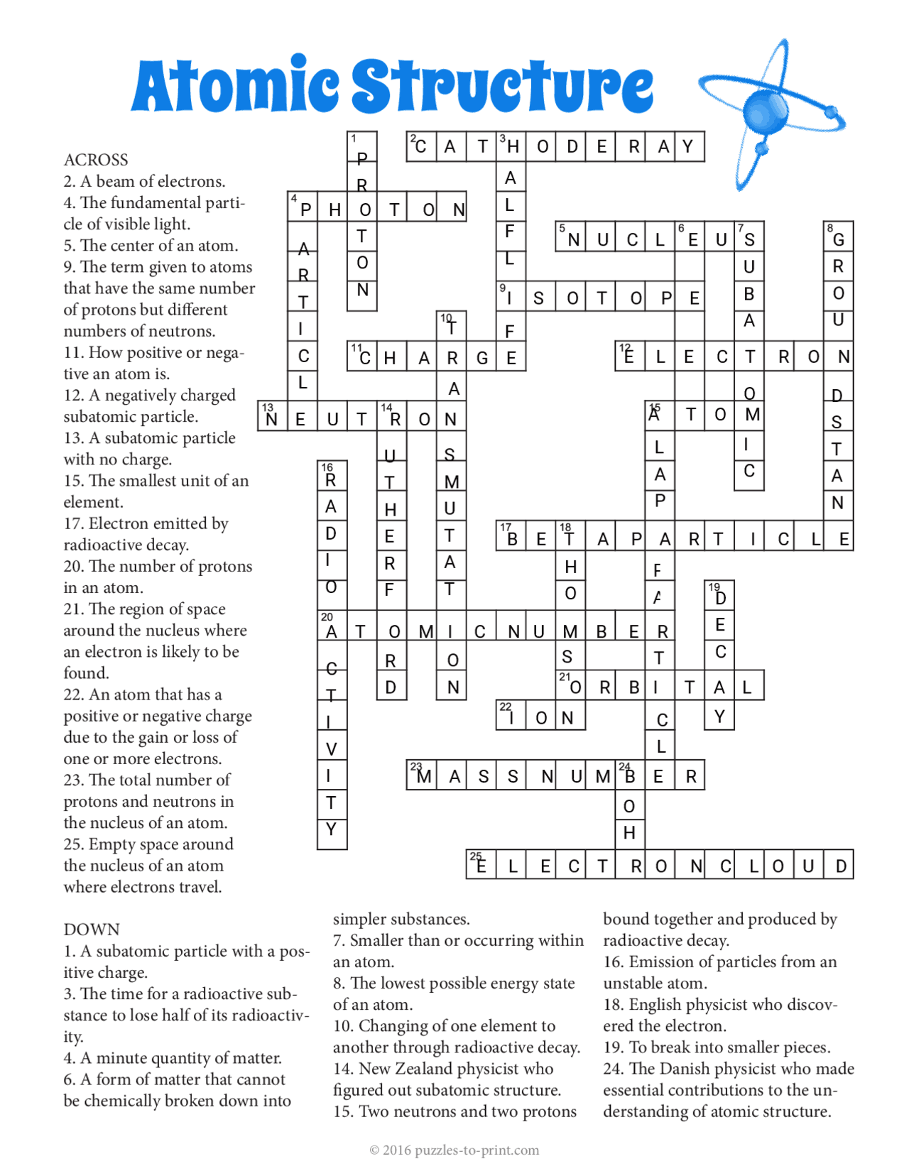 Atomic Structure Crossword Puzzle Exercises Qu mica Docsity Atomic Structure Crossword Puzzle Exercises Qu mica Docsity