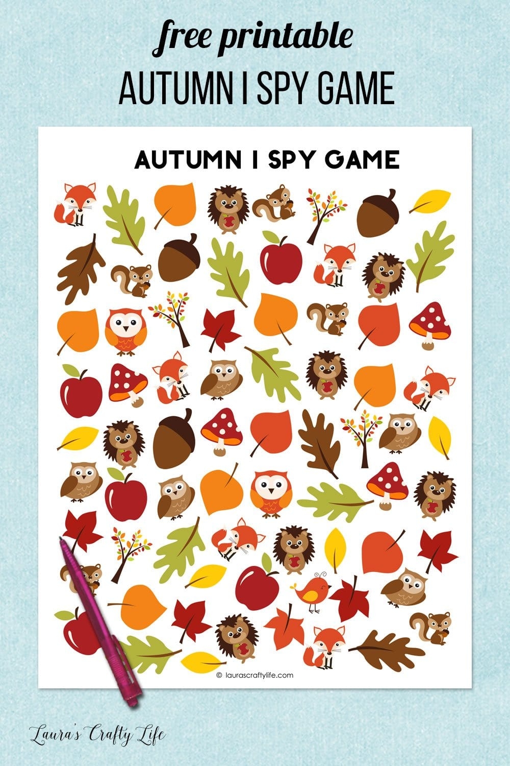 Autumn I Spy Printable Game Autumn I Spy Printable Game