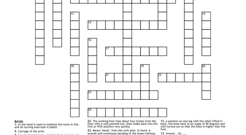 Ballet Terms Crossword WordMint