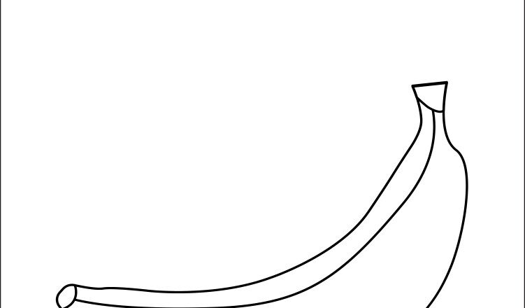 Banana Coloring Page Royalty Free Vector VectorStock