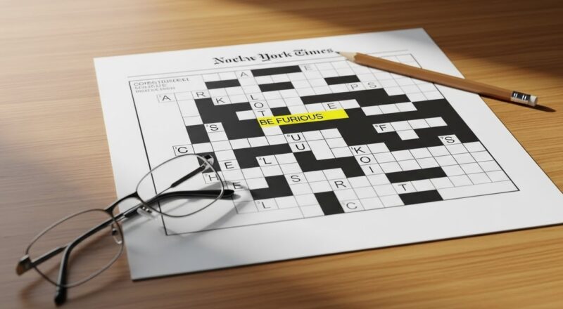 Be Furious NYT Crossword Clue Guide Answers