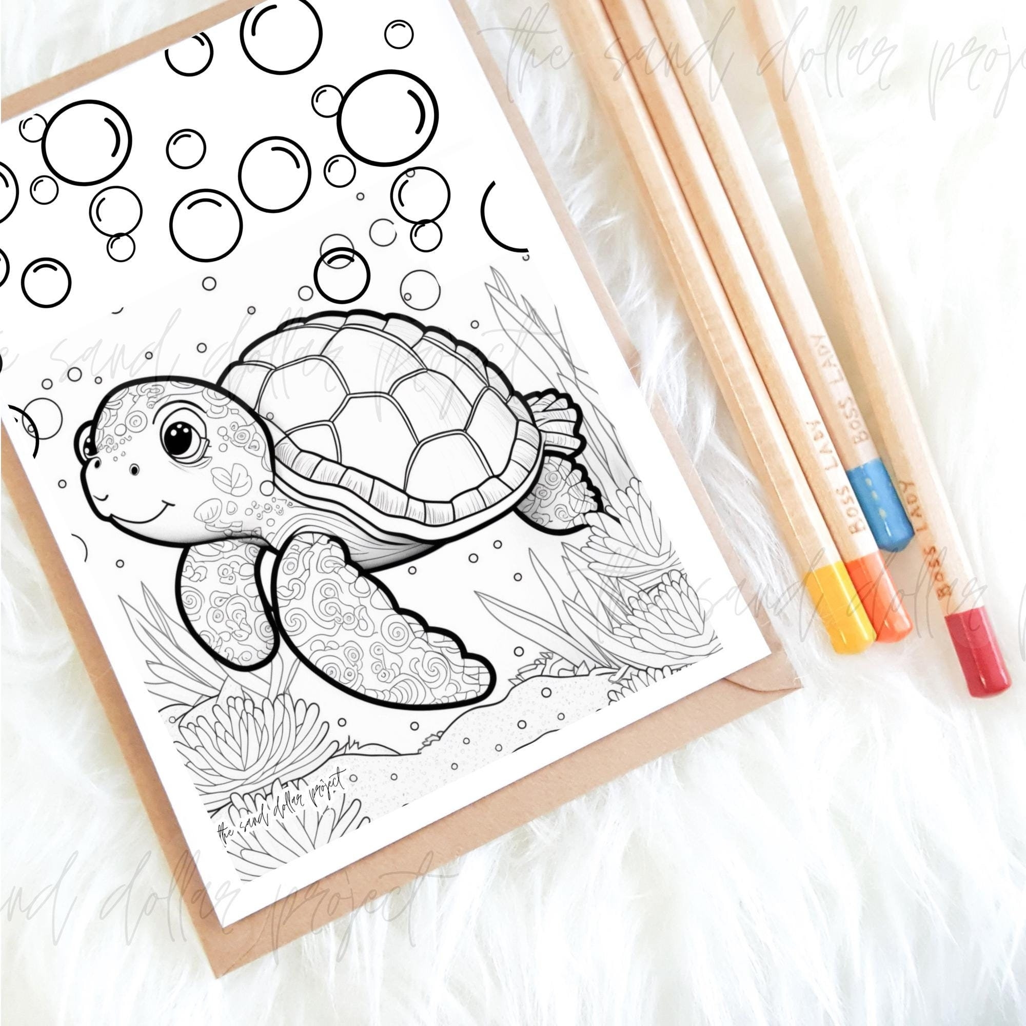 sea turtle coloring page
