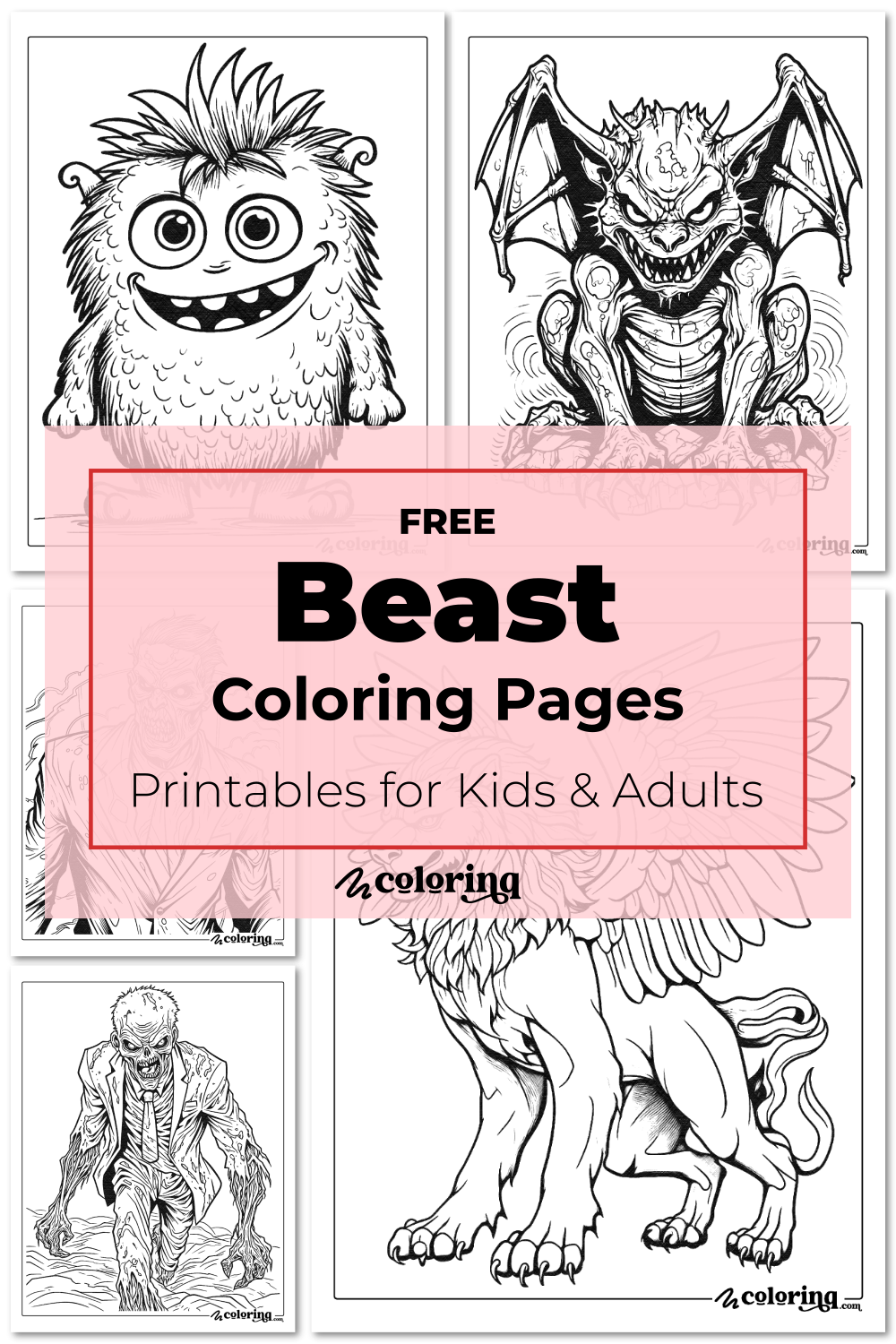  Beast Coloring Pages 31 Free Printables For Kids Adults