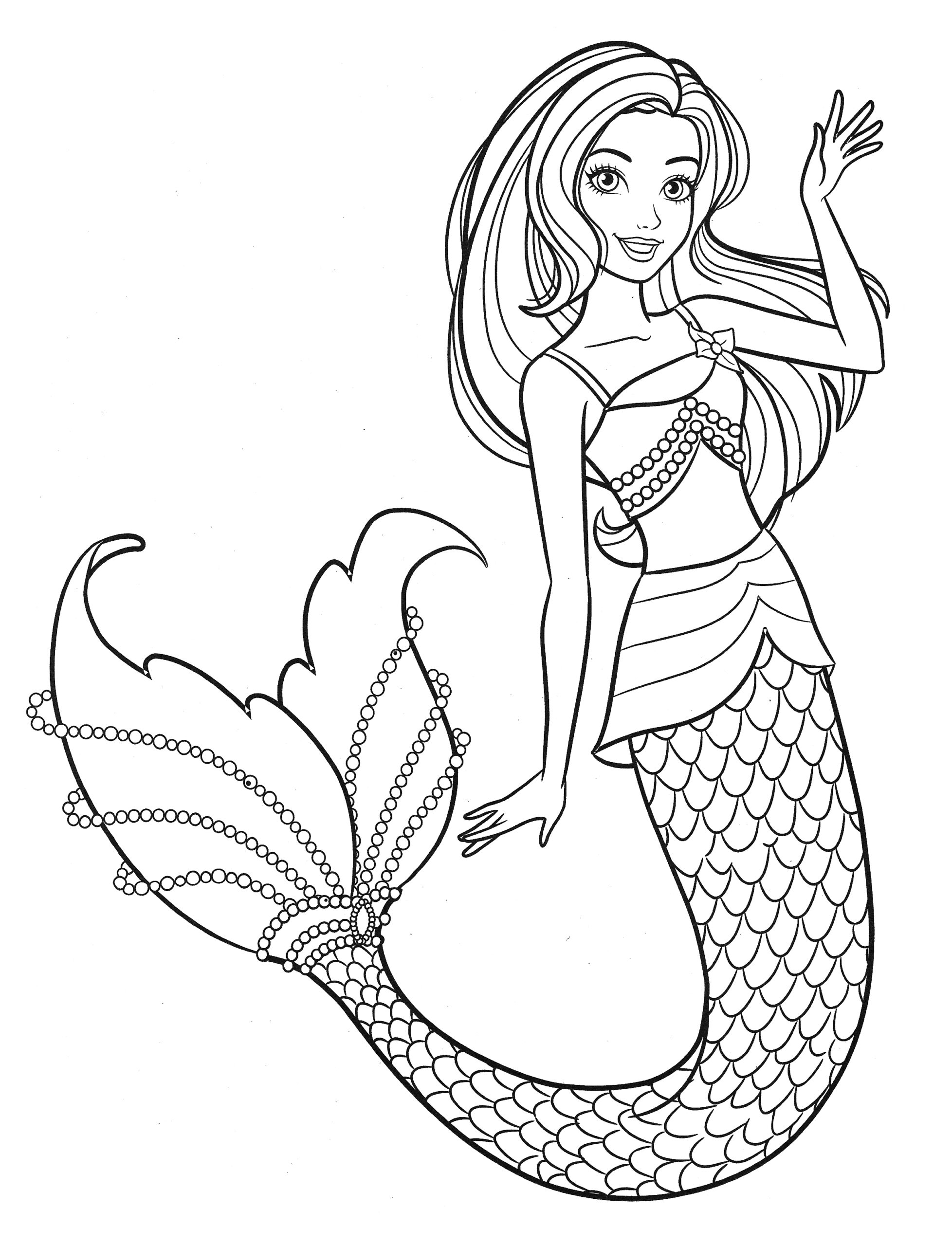 mermaid coloring page