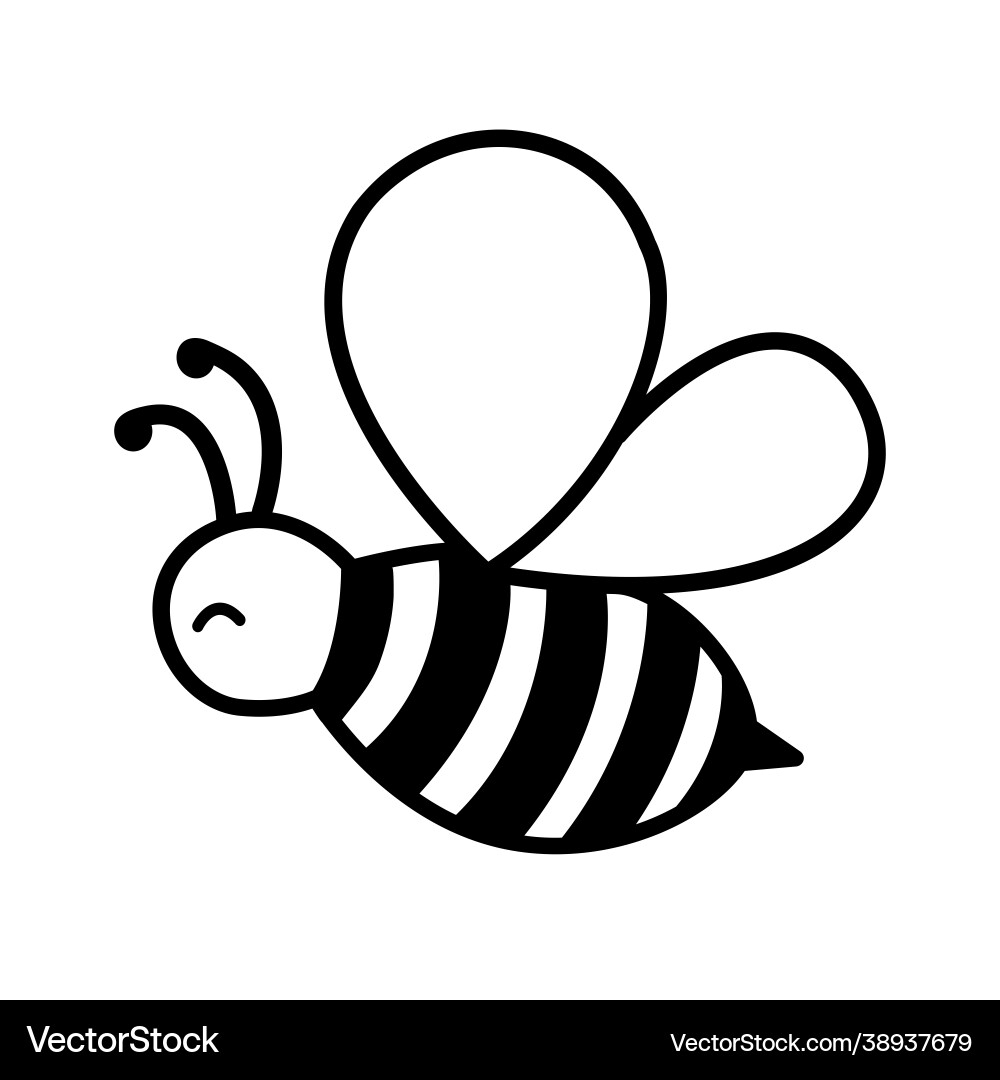 Bee Coloring Page Vector Images Graphics For Commercial Use VectorStock