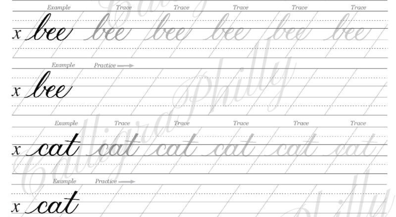 Beginner Calligraphy Practice Worksheet Animal Theme digital Download Etsy