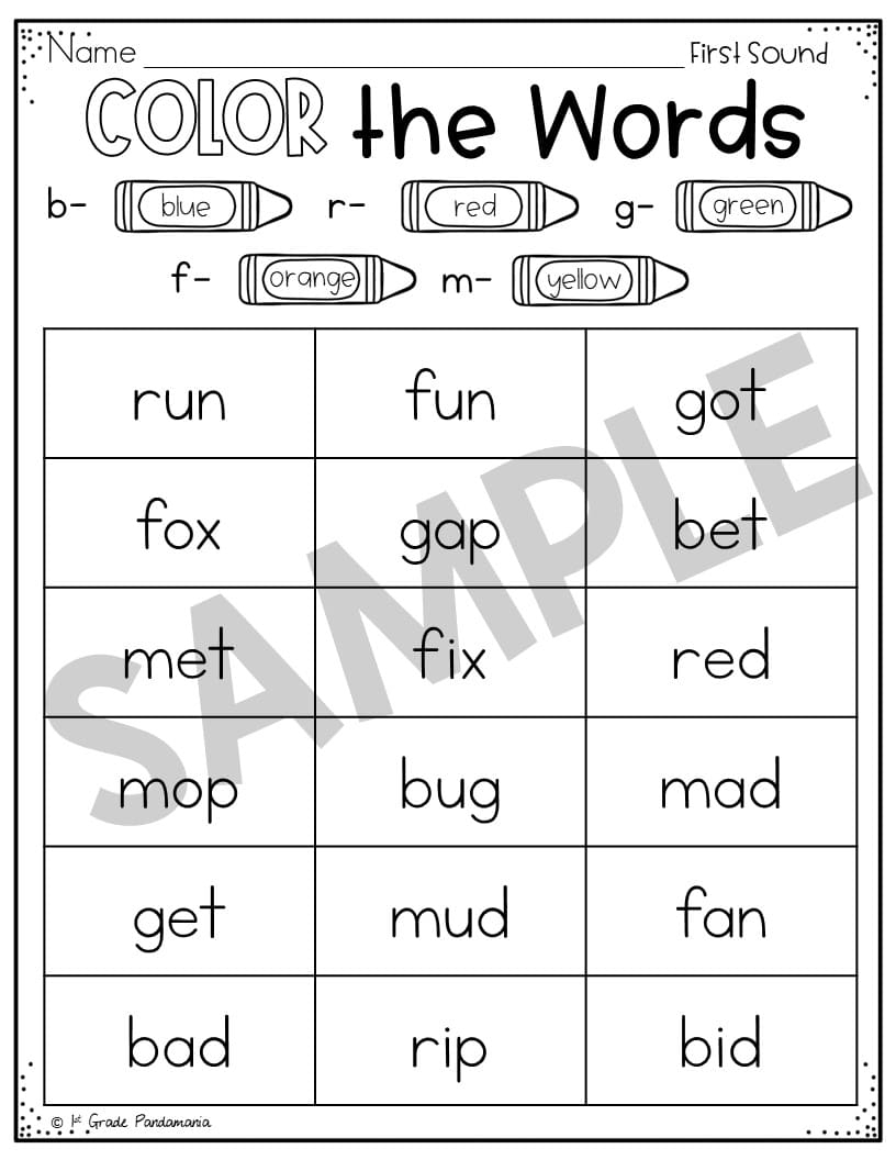 Beginning Sounds Worksheets Phonics Activities 1st Grade Pandamania Beginning Sounds Worksheets Phonics Activities 1st Grade Pandamania