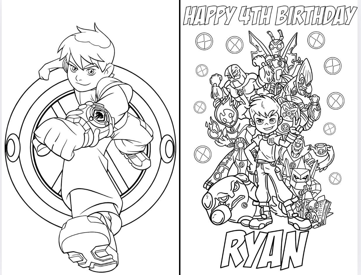 Ben 10 Coloring Book Etsy Israel