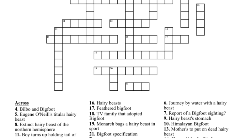 Bigfoot Crossword WordMint