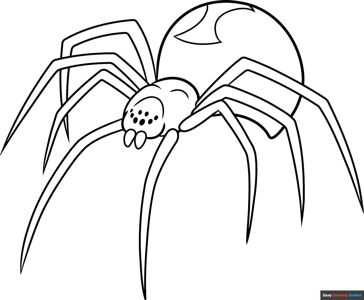 Black Widow Spider Coloring Page Easy Drawing Guides Black Widow Spider Coloring Page Easy Drawing Guides