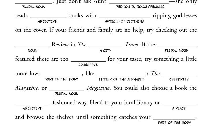 Bookish Mad Libs Http www bookish articles free mad libs for kids
