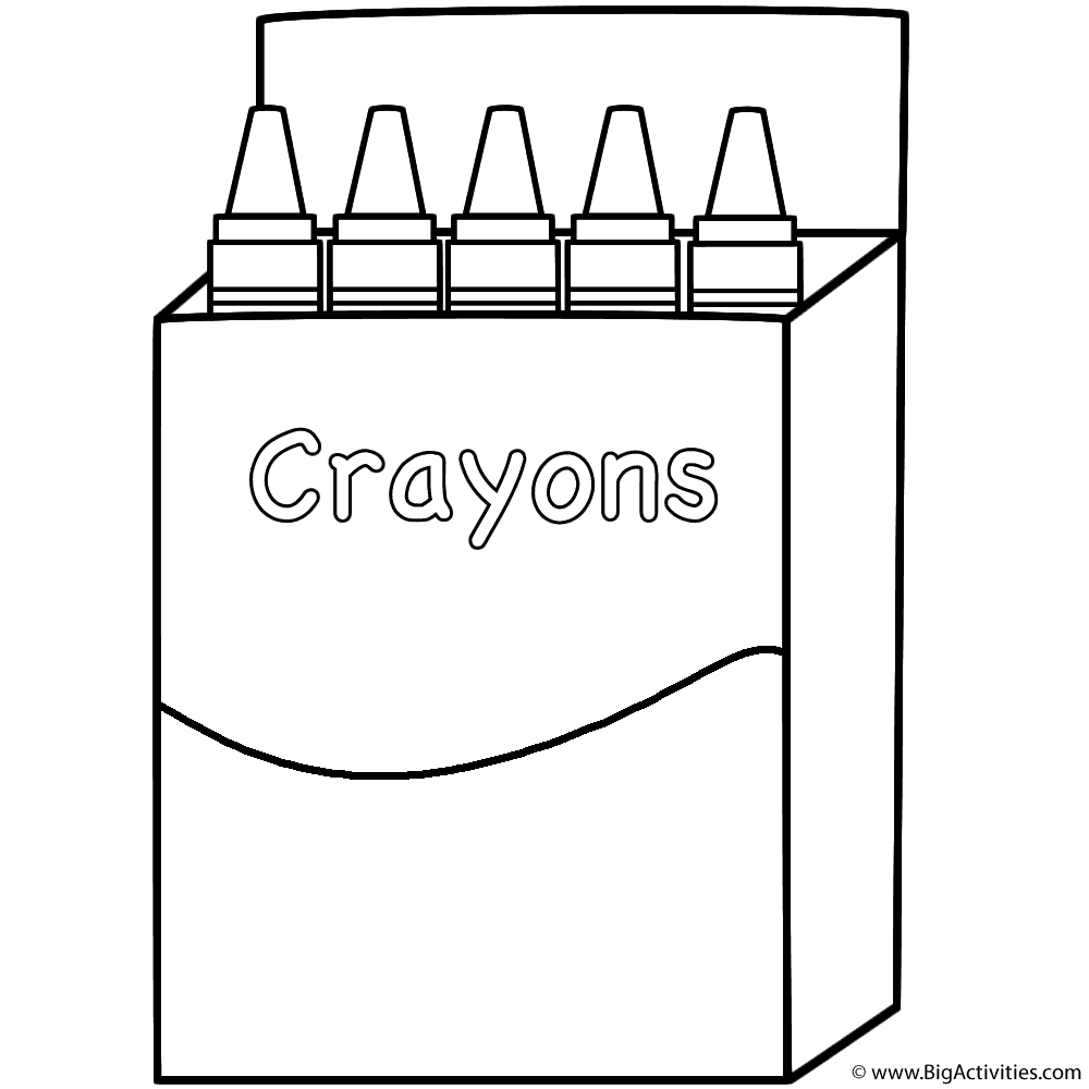 Box Of Crayons Coloring Page Back To School Box Of Crayons Coloring Page Back To School