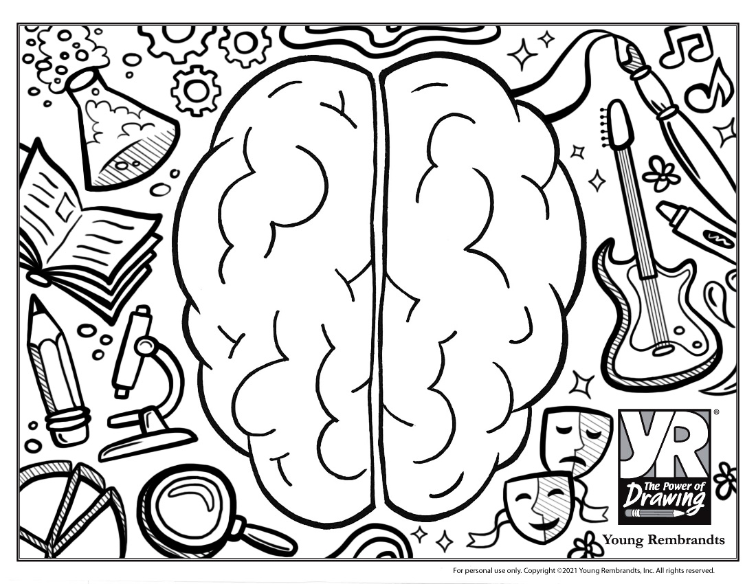 brain coloring worksheet