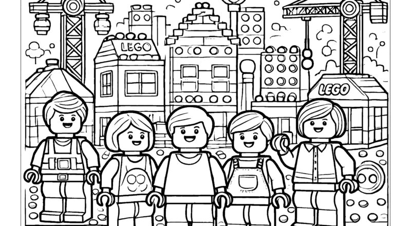 Building A Lego Village Lego Coloring Pages