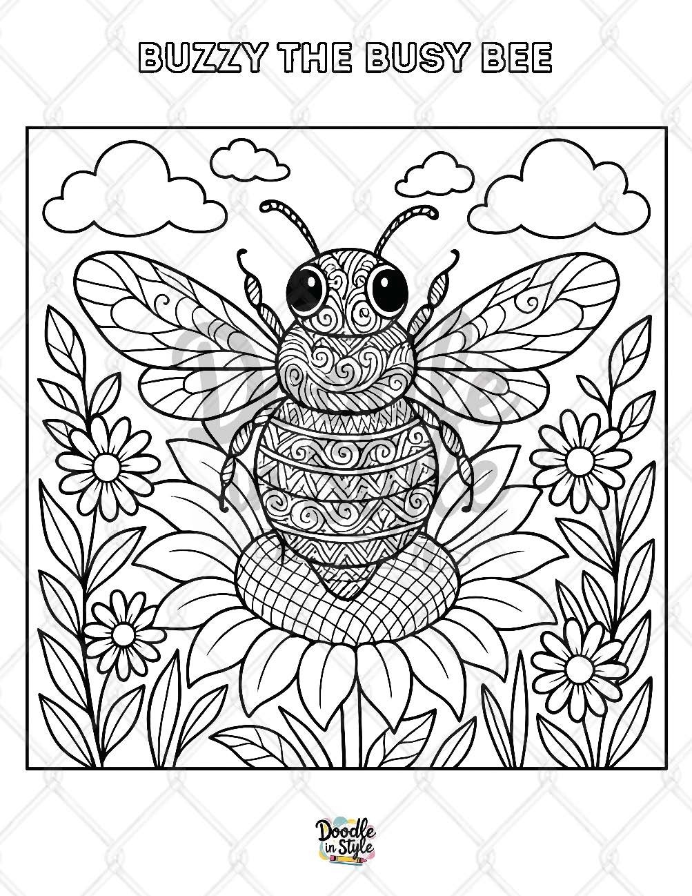 Buzzy The Busy Bee Coloring Page Printable