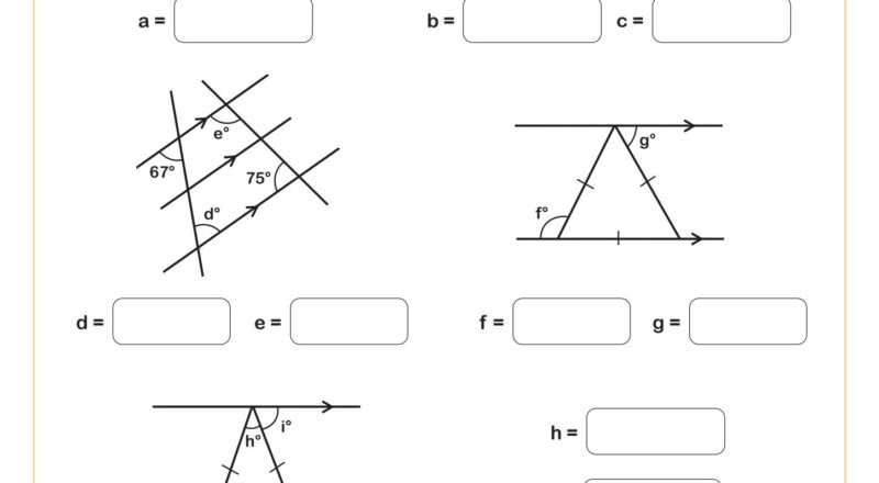 Calculating Angles On Parallel Lines With Transversals C Worksheet Fun And Engaging 8th Grade PDF Worksheets Cazoom Math