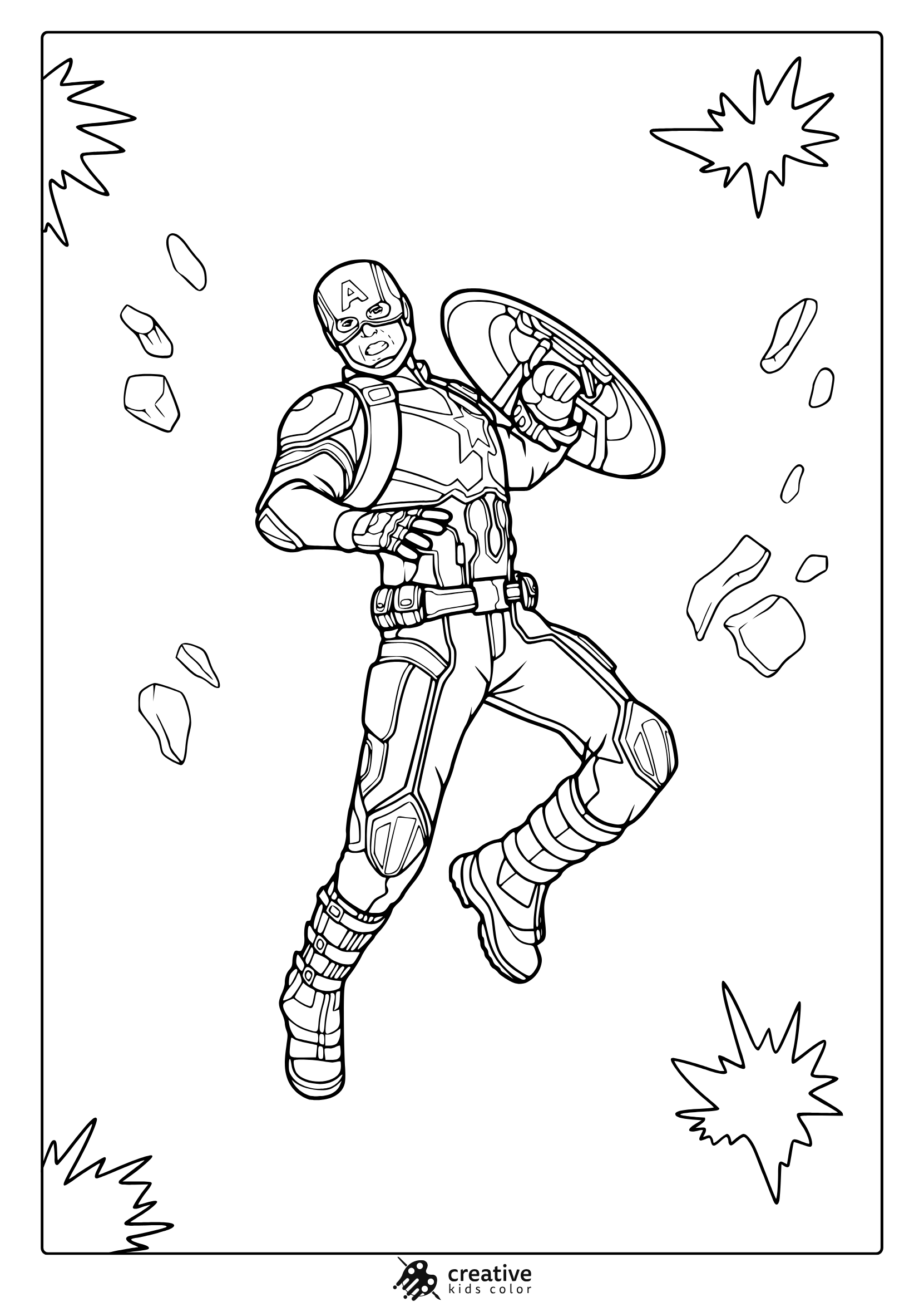 captain america coloring page
