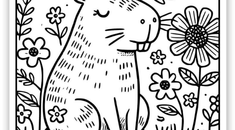 Capybara Coloring Pages Free PDF Printables Simply Love Coloring