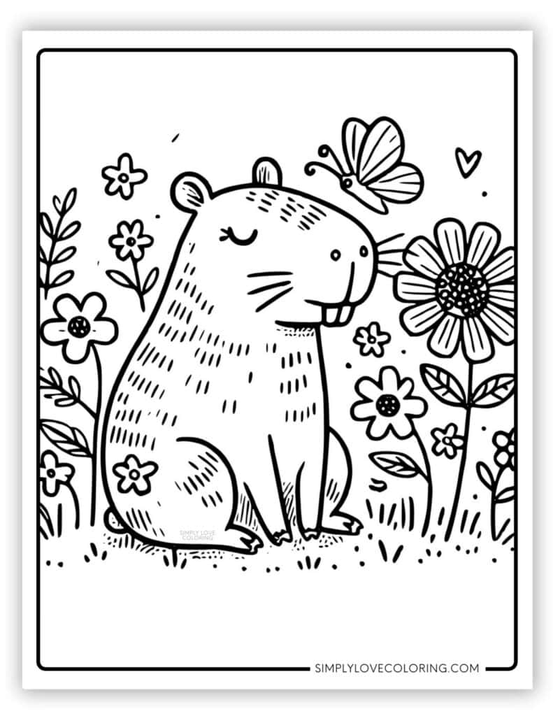 Capybara Coloring Pages Free PDF Printables Simply Love Coloring