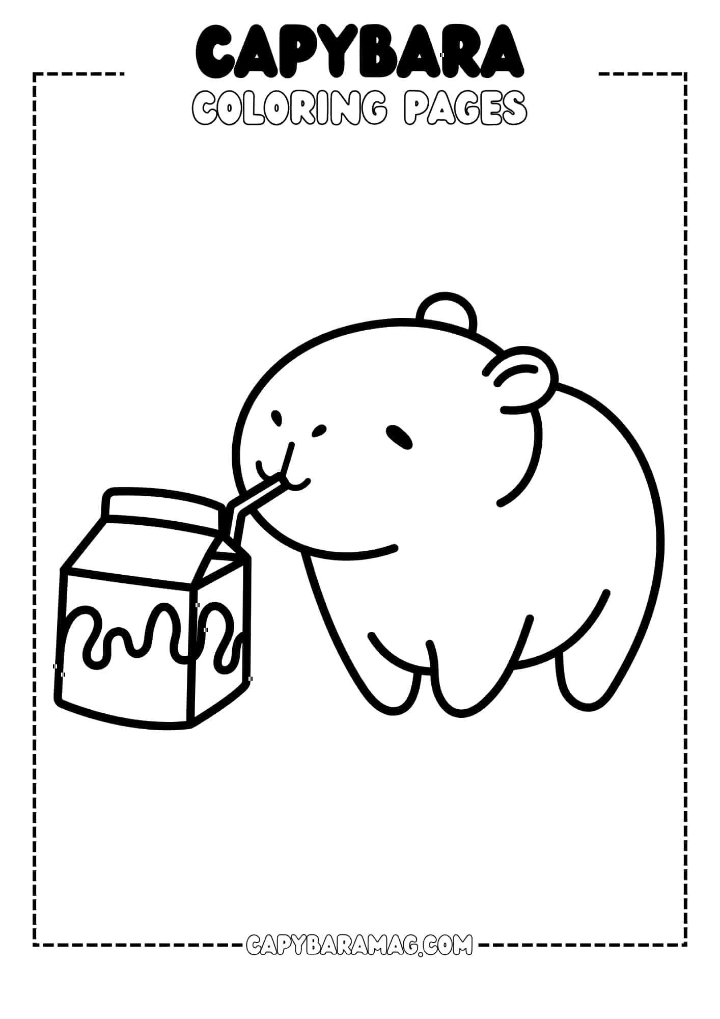 Capybara Coloring Pages Free PDF Printables 