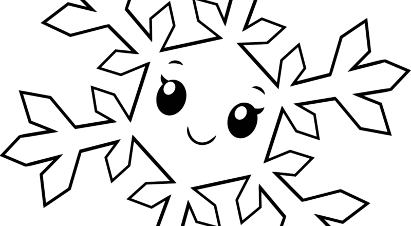 Cartoon Snowflake Coloring Page Easy Drawing Guides